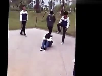 A group beating a Asian girl.