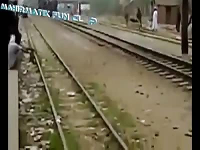 Man falls of a roof from the train.