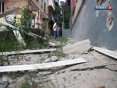 Ukrainian army shelling Lugansk-effects