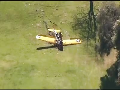 ACTOR LANDS PLANE IN GOLF COURSE