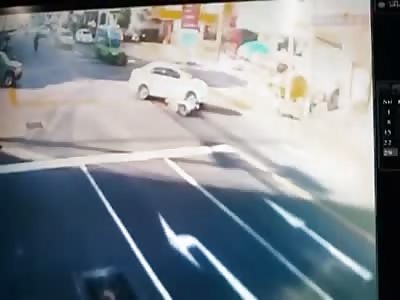 RIDER RUN OVER BY CAR IS CRUSHED TO DEATH