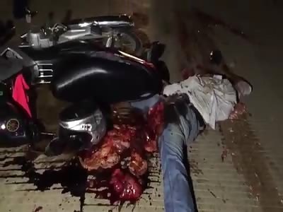 INSTANT DEATH: RIDER WAS CRUSHED IN ACCIDENT