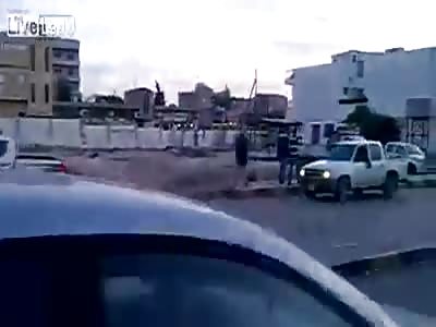 LIBYAN REBEL SNIPED WHILE CELEBRATING VICTORY ON TOP OF A TRUCK