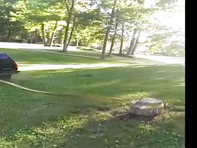 TREE TRUNK REMOVAL WITH AN SUV