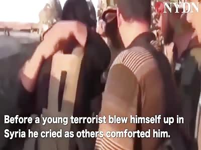 TERRORIST CRY OF FEAR BEFORE HIS SUICIDE ATTACK IN SYRIA