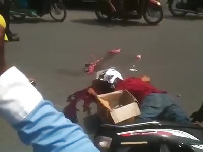 RIDER HAD BRAINS SPREAD IN THE STREET 