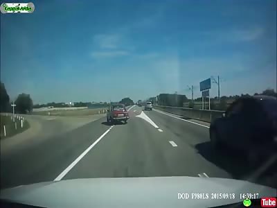 ELDERLY DRIVER HITS A MOTORCYCLIST