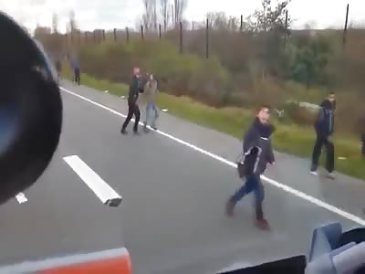 TRUCK DRIVER TRIED TO RUN SYRIAN REFUGEES
