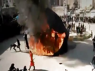 SHIITE CEREMONY GO WRONG - MAN CAUGHT FIRE!