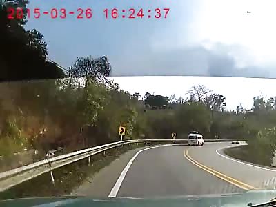 MOTORCYCLIST SMASHES INTO VAN AND GETS RUN OVER