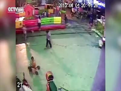 GIRL KILLED AFTER JUMPING CASTLE BLOWN AWAY