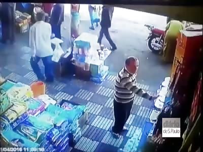 WOMAN SUFFERING ABUSE AND KNOCKS AGGRESSOR
