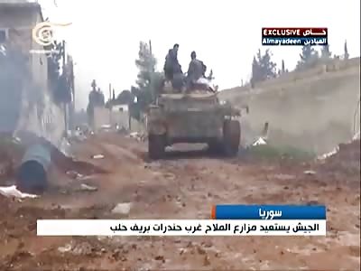 SYRIAN ARMY TAKEOVER RURAL AREA IN ALEPPO.