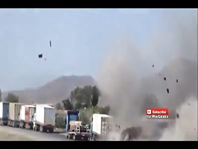 Taliban IED sends Afghan national army flying.