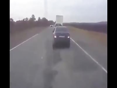 Car passing attempt goes horribly wrong