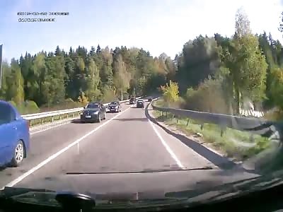 Car drives straight into oncoming truck