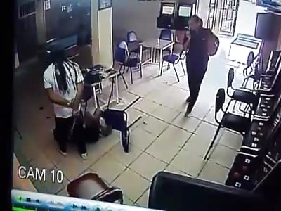 Man brutally attacks woman in Bar.