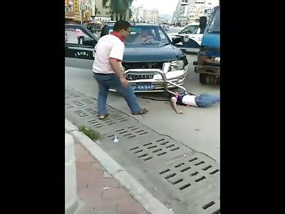 Man run over by truck