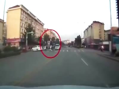 Man hits two cars simultaneously 