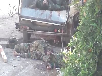 A Truck Loaded with Dead Assad's Puppet in Sheikh Masken, Daraa 