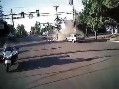 Officer Body Camera Captures Car Crash (Oregon)