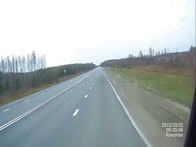 Truck Loses Control Goes off the Road. 
