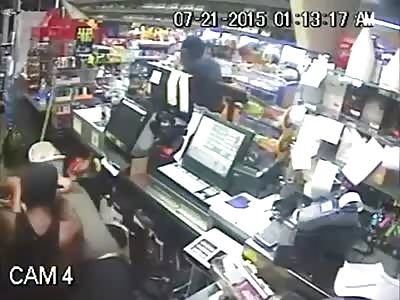 Robber Shot With His Own Gun During Struggle With Clerk 