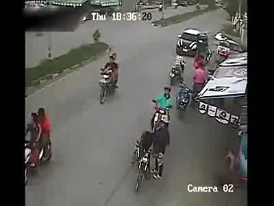 Caught on CCTV,motorcycle,accident