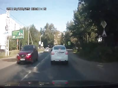Goofball Pedestrian Runs Right Into Car