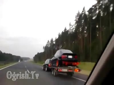 BMW  comes  off  trailer  