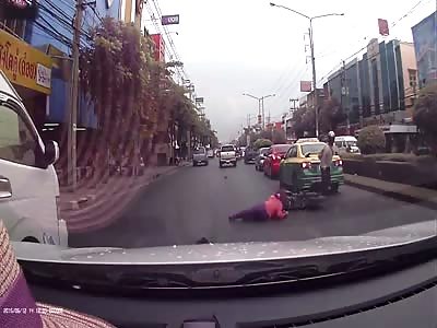 Woman Gets Struck By Scooter While Crossing Road 