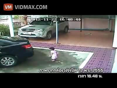 Girl run over by car