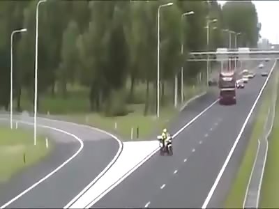 Horrible Police Motorbike Crash