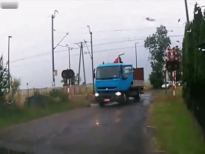 Train hits a truck on rail crossing