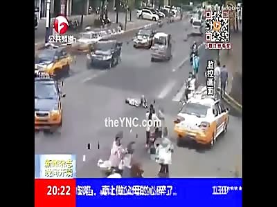 woman run over when lying on road to protest court Ruling. 