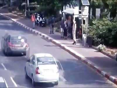 CCTV footage of second terrorist attack in Israel...  