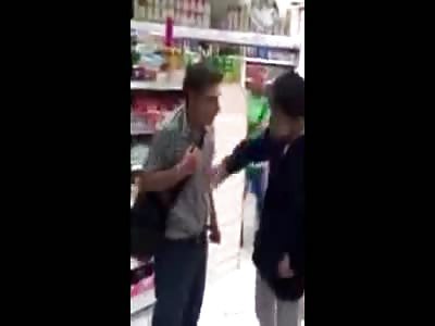 Shoplifter Slapped By Store Owner 