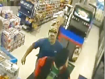 Would-be Robber Pushes Off Duty Firefighter Out of His Way.... Bad Move 