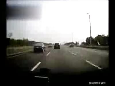 Accident on a highway .. Passenger thrown out of the car .. Volume warning 