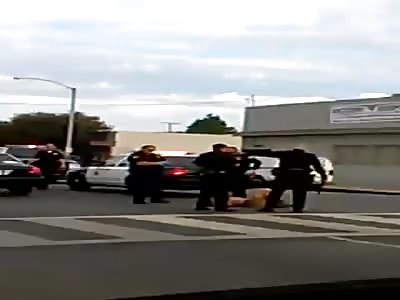 BRUTAL POLICE BASHING- Long Beach Police Beat Man Breaking Bones