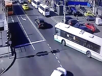  Bus driver tries to stop bus with his bare hands.... 