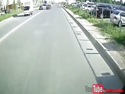 Russia + Drunk +  Scooter = Crash