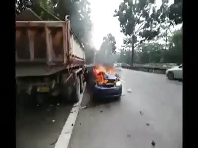 Dude saves a guy from a burning car