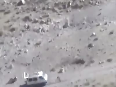 Saudi Apache Attack Choppers Light Up Houthi Convoy