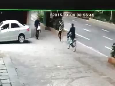 running over a cyclist back