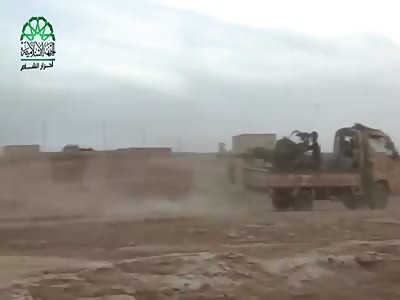 Rebels Engage Syrian Position With Heavy Machine Gun