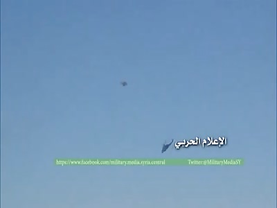Syria - Russian Mi-24 target ISIS positions near Palmyra in the eastern countryside of Homs