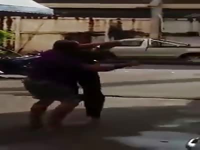 Chinese fighting in the street