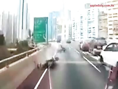  motorcycle accident and suffers beautiful flies the driver