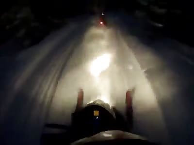 Snowmobile vs Deer!